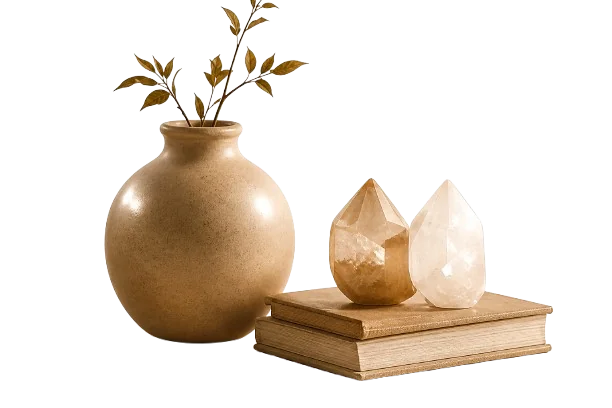 Vase and crystals